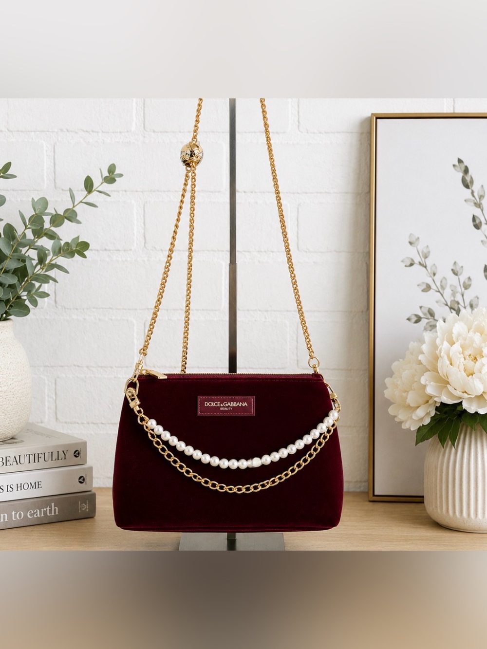 Dolce & Gabbana Burgundy Velvet Cosmetic/Beauty Bag GWP VIP Item